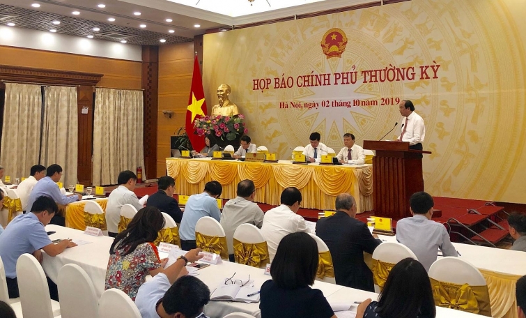 Quang cảnh buổi họp báo Chính phủ tháng 9/2019
