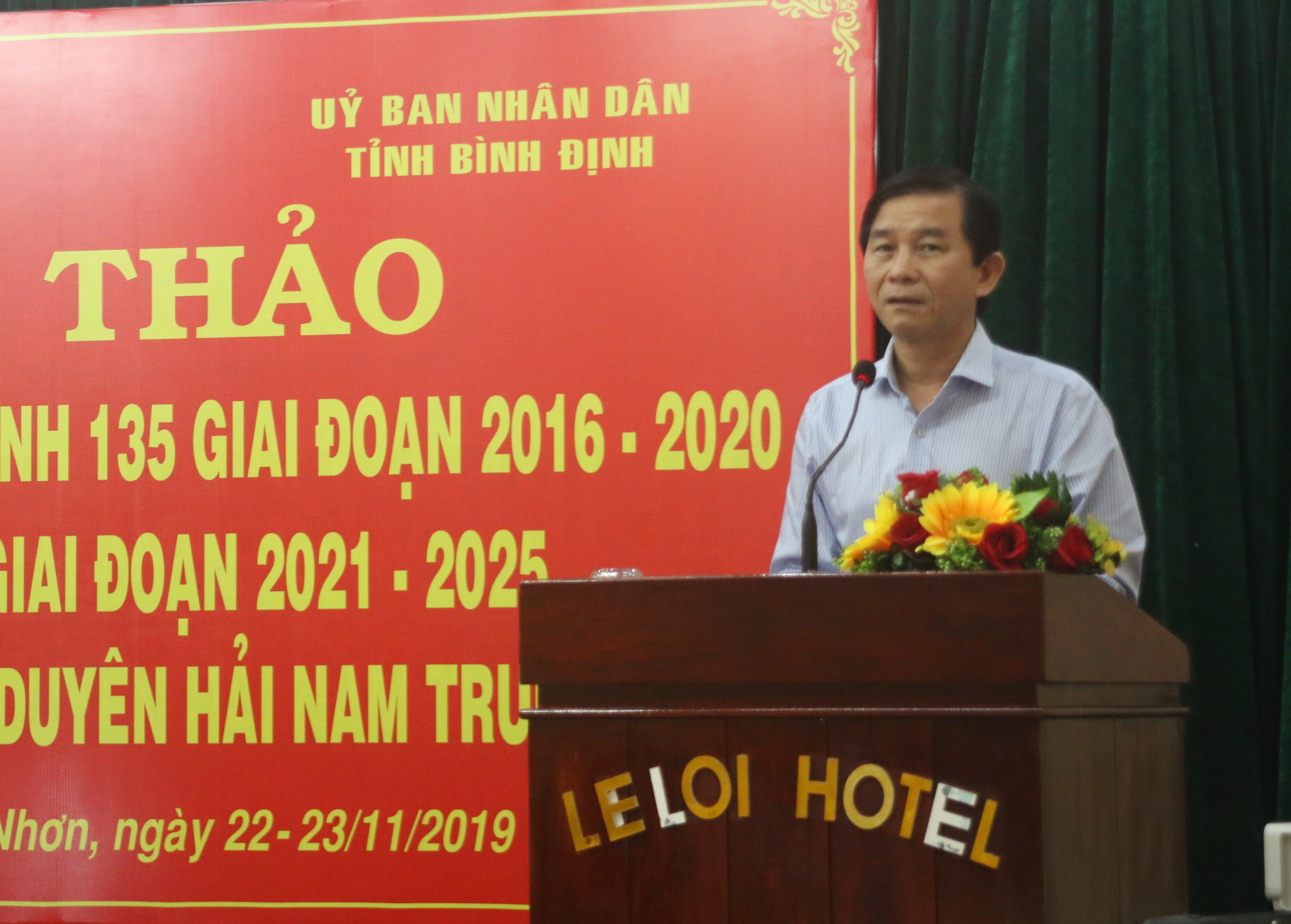 Ông Trần Châu, Phó Chủ tịch UBND tỉnh Bình Định phát biểu tại Hội thảo