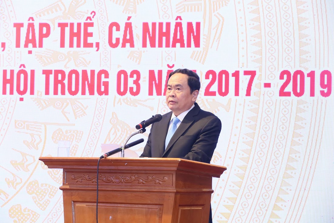 Chủ tịch Ủy ban Trung ương MTTQ Việt Nam Trần Thanh Mẫn phát biểu tại buổi lễ