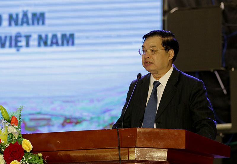 Đồng chí Lê Mạnh Hùng, Phó Trưởng ban Tuyên giáo Trung ương, thành viên Ban Chỉ đạo Cuộc thi phát biểu tại buổi Lễ.
