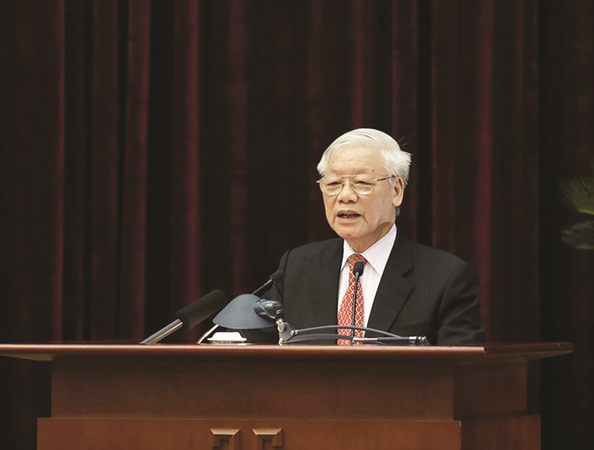 Tổng Bí thư, Chủ tịch nước Nguyễn Phú Trọng phát biểu bế mạc hội nghị. 