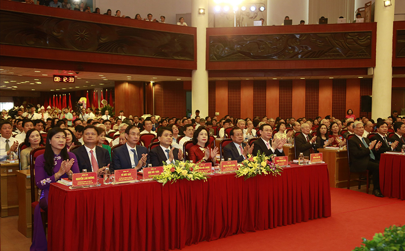 Các đại biểu tham dự Đại hội Đảng bộ quận Ba Đình lần thứ XXVI, nhiệm kỳ 2020-2025. 