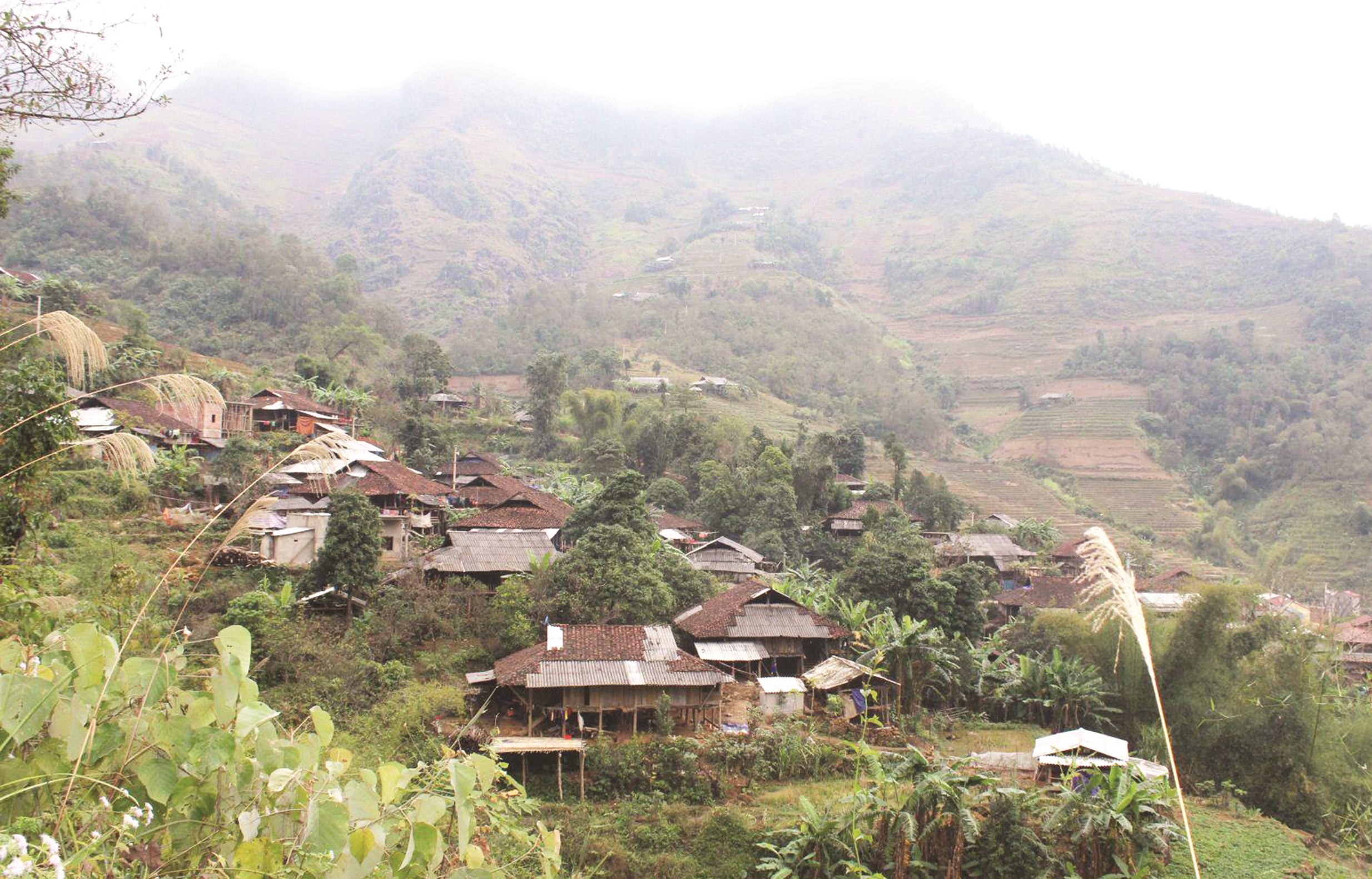 Một góc bản làng của đồng bào Giáy ở xã Tát Ngà
