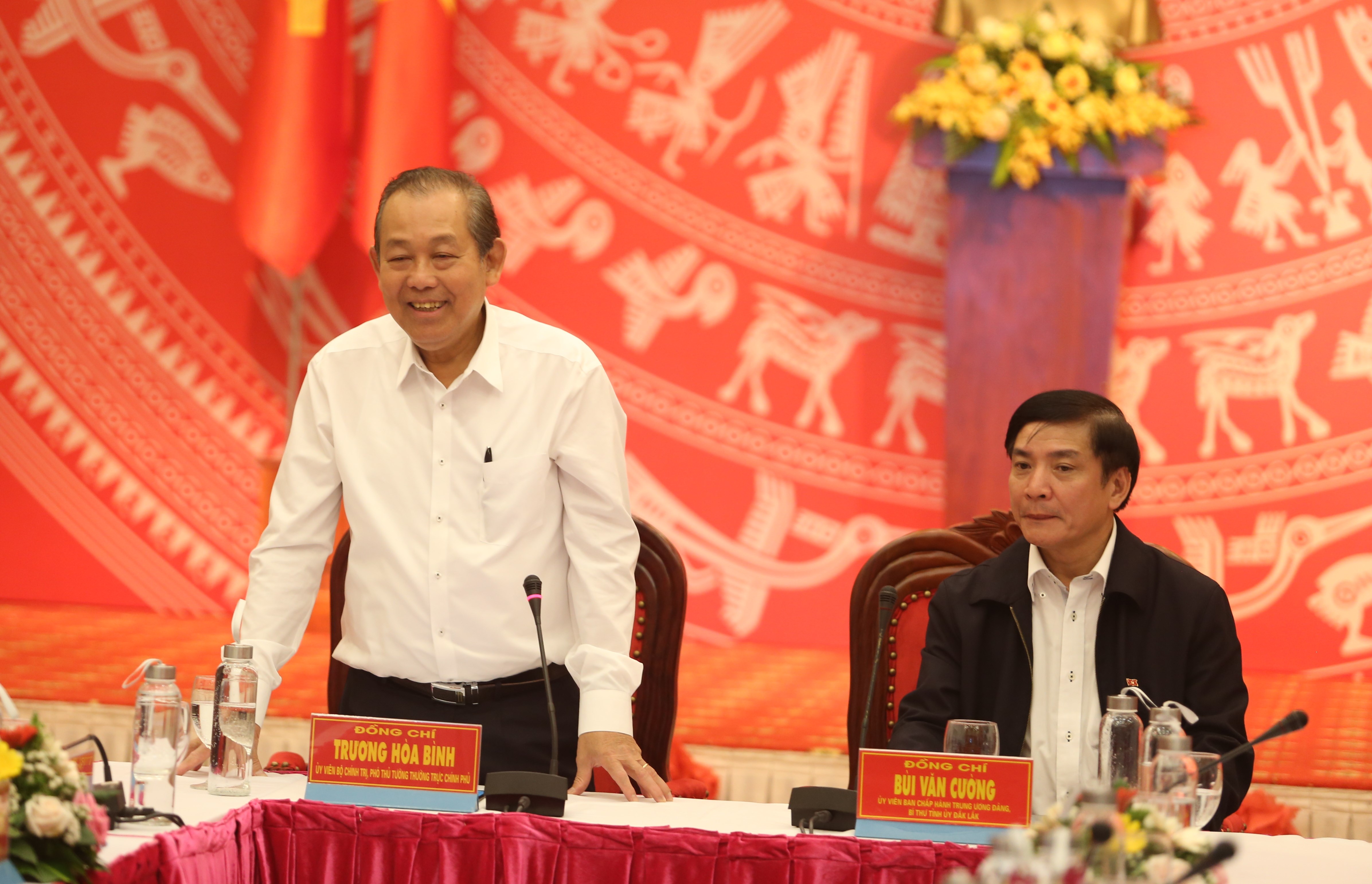 Phó Thủ tướng Thường trực Chính phủ Trương Hòa Bình phát biểu tại buổi làm việc