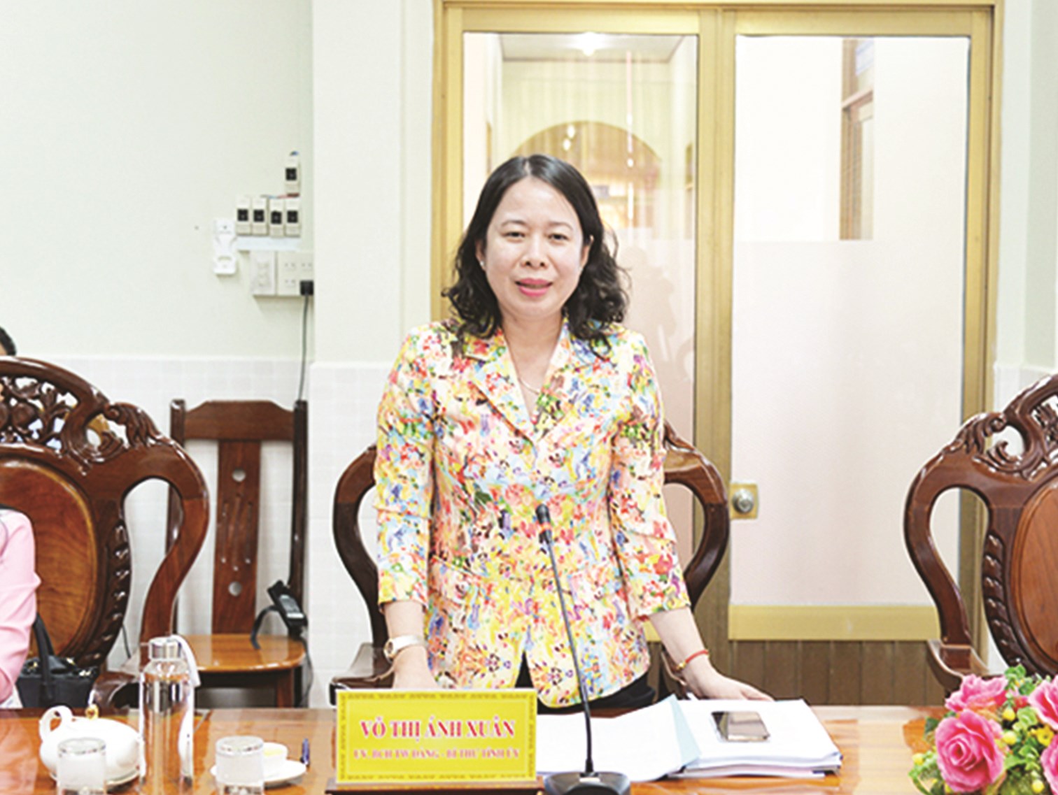 Bí thư Tỉnh ủy Võ Thị Ánh Xuân phát biểu chỉ đạo tại buổi làm việc với Huyện ủy Châu Thành về công tác chuẩn bị Đại hội Đảng các cấp (nhiệm kỳ 2020 - 2025).