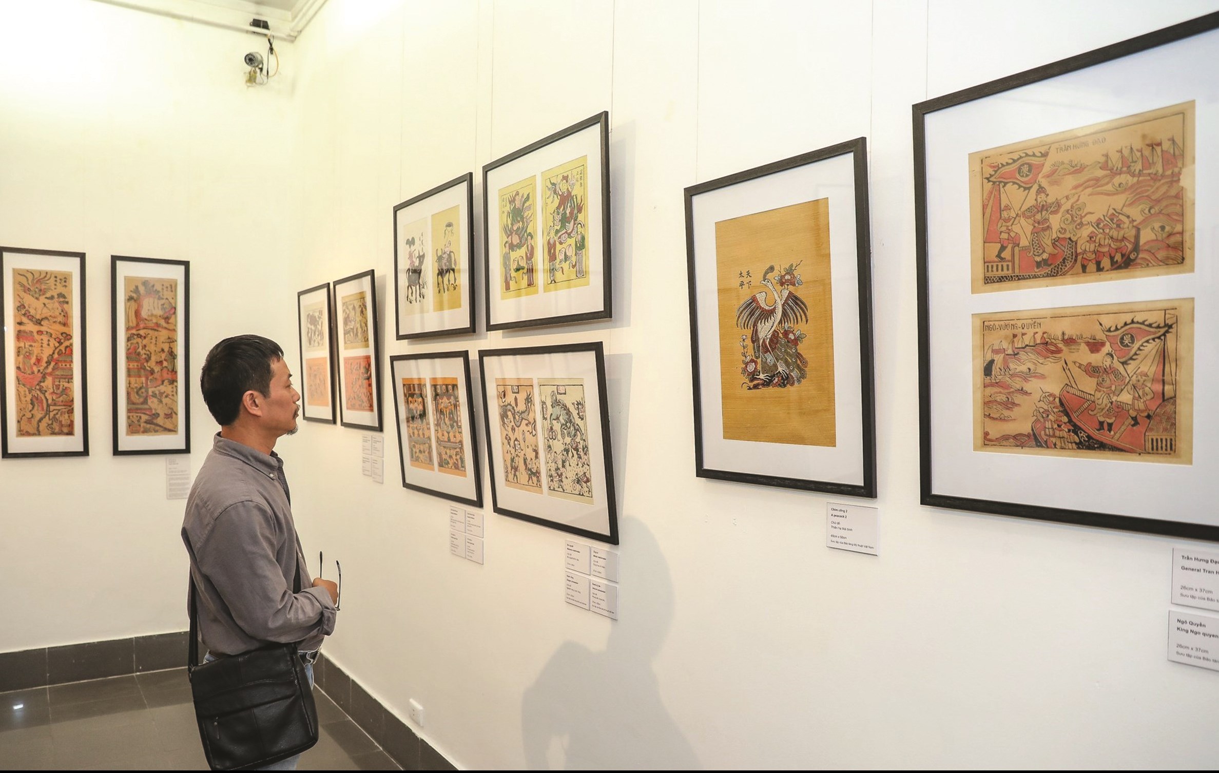 Tranh dân gian Đông Hồ được trưng bày tại triển lãm tranh dân gian Đông Hồ xưa và nay. (Ảnh tư liệu)