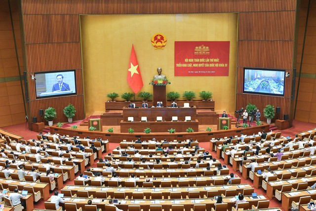 Hội nghị toàn quốc lần thứ nhất về triển khai Luật, nghị quyết của Quốc hội - Ảnh 1.