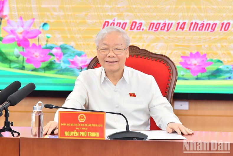 Tổng Bí thư Nguyễn Phú Trọng dự buổi tiếp xúc cử tri trước Kỳ họp thứ 6, Quốc hội khóa XV.