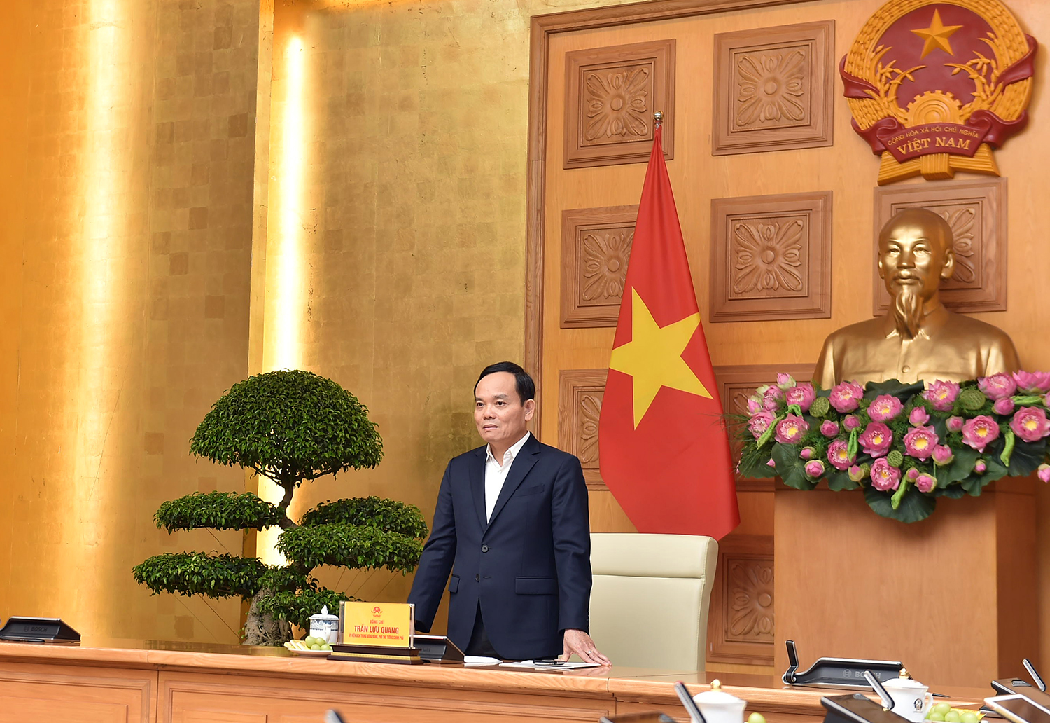 Phó Thủ tướng Trần Lưu Quang đánh giá cao và biểu dương những đóng góp của GHPG Việt Nam nói chung, Ni giới GHPG Việt Nam nói riêng trong công cuộc xây dựng và phát triển đất nước - Ảnh: VGP/Hải Minh