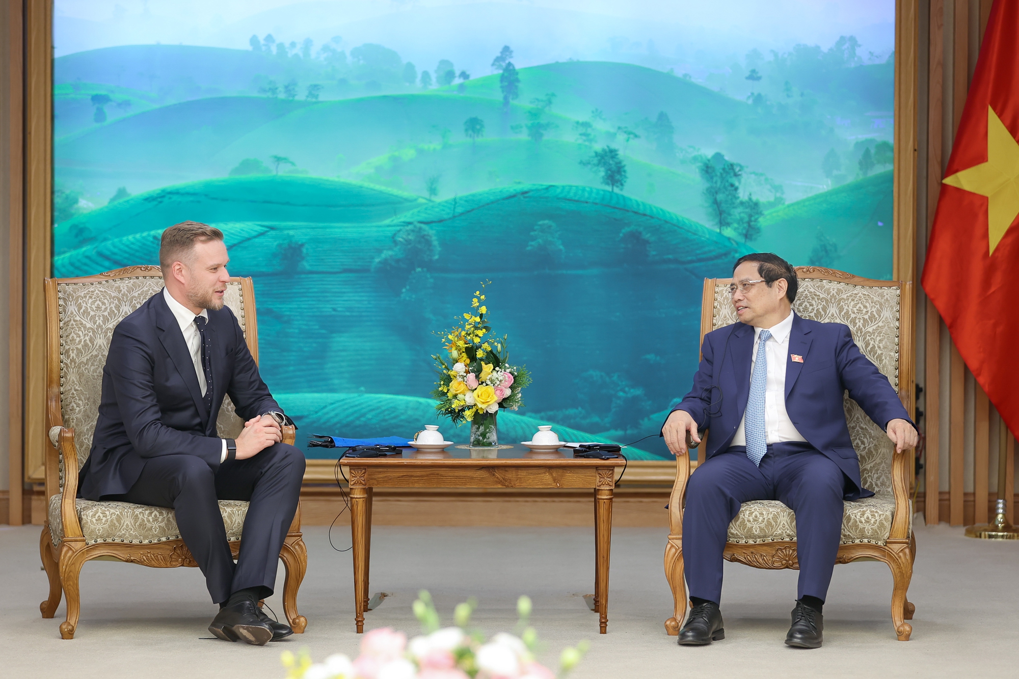 Thủ tướng Phạm Minh Chính khẳng định Chính phủ Việt Nam luôn coi trọng và mong muốn tăng cường quan hệ với Lithuania - Ảnh: VGP/Nhật Bắc
