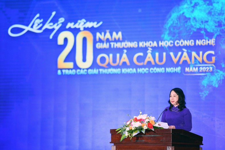 Phó Chủ tịch nước Võ Thị Ánh Xuân phát biểu tại Lễ trao giải.