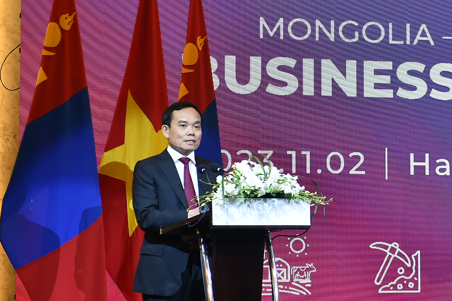 Phó Thủ tướng Trần Lưu Quang phát biểu tại Diễn đàn Doanh nghiệp Việt Nam-Mông Cổ - Ảnh: VGP/Hải Minh