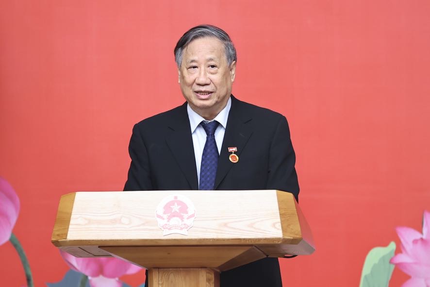 Đồng chí Phạm Gia Khiêm, nguyên Ủy viên Bộ Chính trị, nguyên Phó Thủ tướng Chính phủ phát biểu tại buổi lễ - Ảnh: VGP/Nhật Bắc