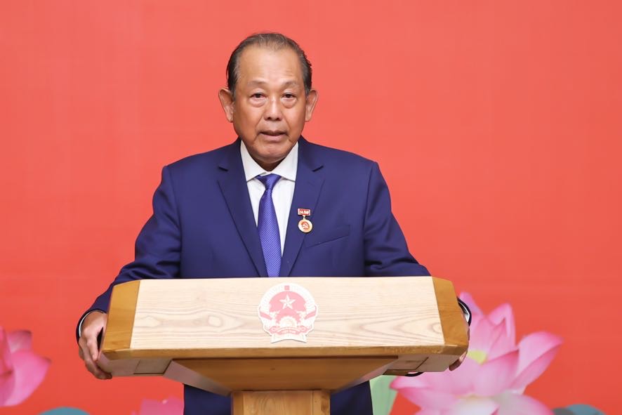 Đồng chí Trương Hòa Bình, nguyên Ủy viên Bộ Chính trị, nguyên Phó Thủ tướng Thường trực Chính phủ phát biểu tại buổi lễ - Ảnh: VGP/Nhật Bắc