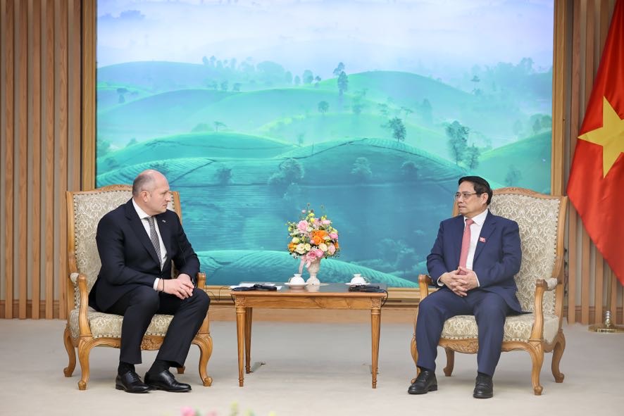 Thủ tướng Phạm Minh Chính cho biết, Việt Nam coi trọng quan hệ Đối tác Chiến lược toàn diện với Liên bang Nga; mong muốn tiếp tục hợp tác thực chất và hiệu quả với Nga trên tất cả các lĩnh vực, vì lợi ích chung của hai dân tộc, vì hòa bình, ổn định và phát triển tại khu vực và trên thế giới - Ảnh: VGP/Nhật Bắc