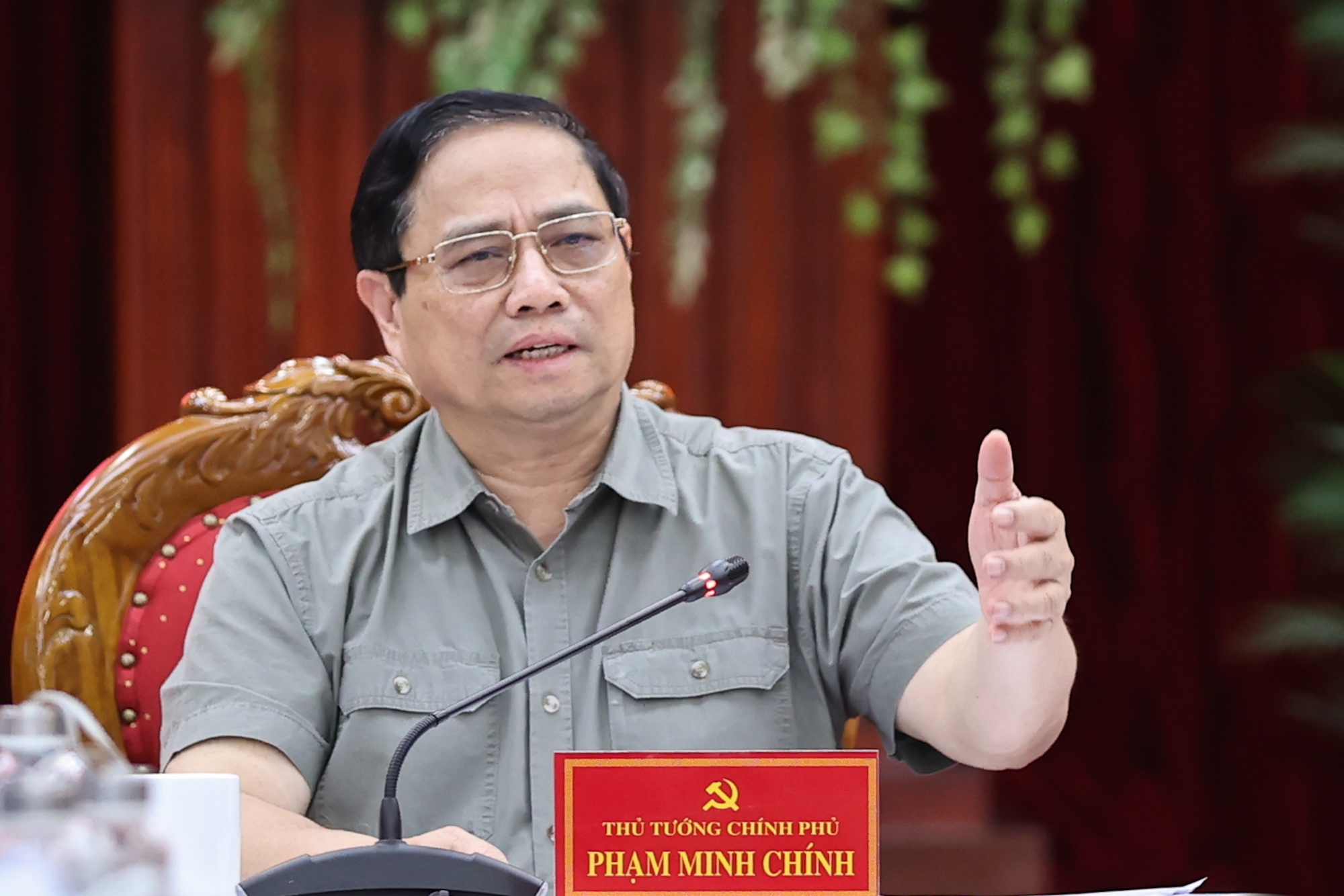Thủ tướng Phạm Minh Chính nhấn mạnh việc xây dựng Thanh Hóa trở thành tỉnh kiểu mẫu như Bác Hồ hằng mong muốn - Ảnh: VGP/Nhật Bắc
