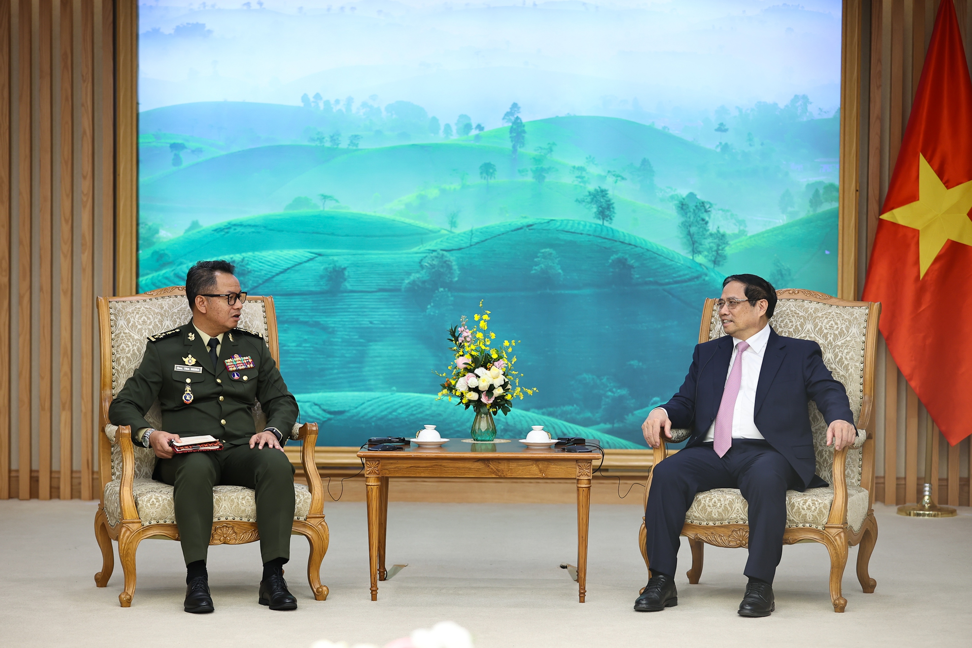 Thủ tướng Phạm Minh Chính khẳng định, Việt Nam và Campuchia là hai nước láng giềng có quan hệ truyền thống hữu nghị tốt đẹp - Ảnh: VGP/Nhật Bắc