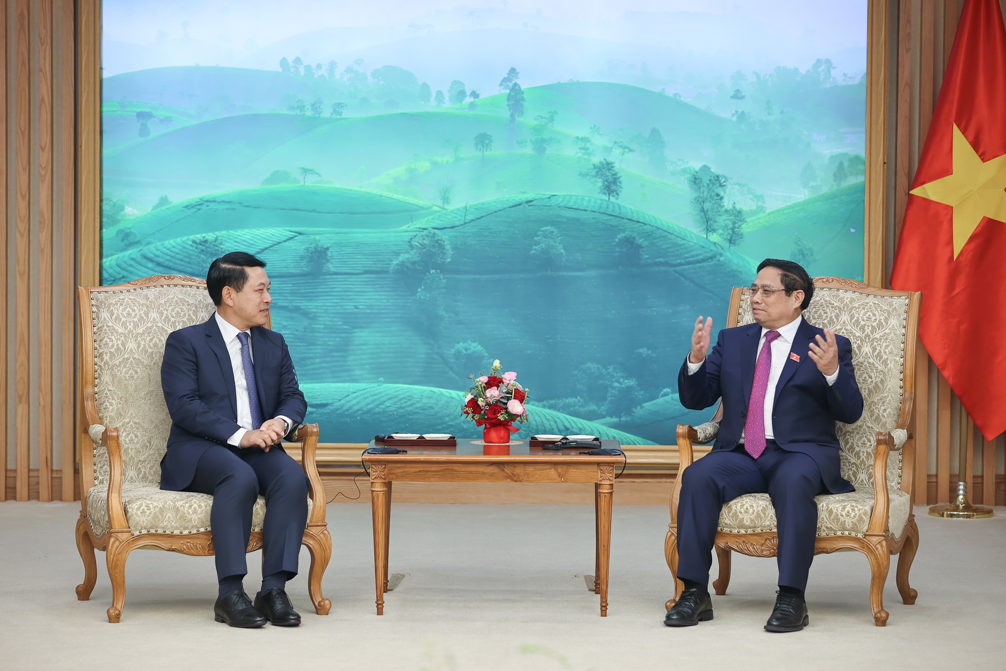 Thủ tướng Phạm Minh Chính khẳng định Việt Nam luôn coi trọng và dành ưu tiên cao nhất cho mối quan hệ đặc biệt Việt Nam – Lào - Ảnh: VGP/Nhật Bắc