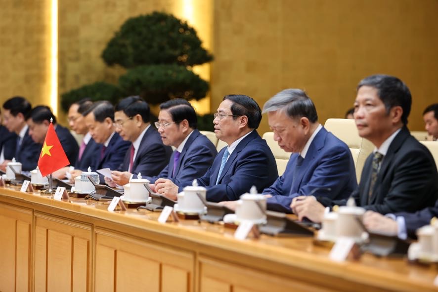 Thủ tướng Phạm Minh Chính khẳng định, Việt Nam coi phát triển quan hệ với Trung Quốc là yêu cầu khách quan, lựa chọn chiến lược và ưu tiên hàng đầu trong chính sách đối ngoại - Ảnh: VGP/Nhật Bắc