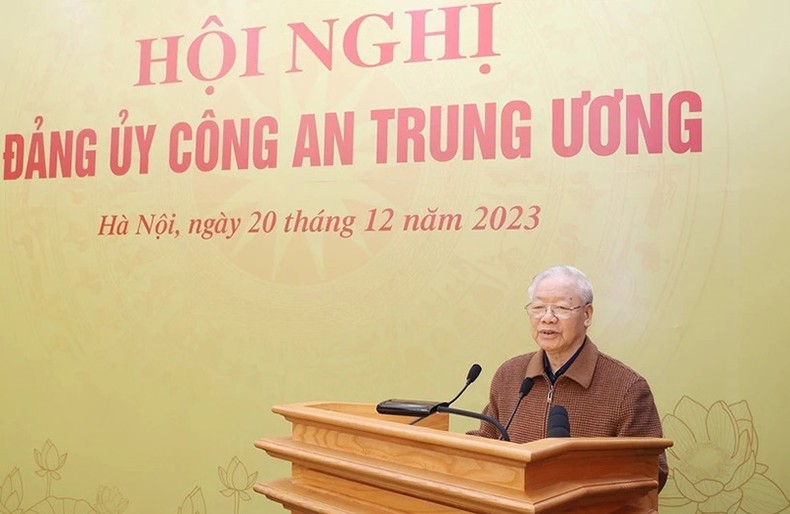 Tổng Bí thư Nguyễn Phú Trọng phát biểu chỉ đạo Hội nghị. (Ảnh: TTXVN)