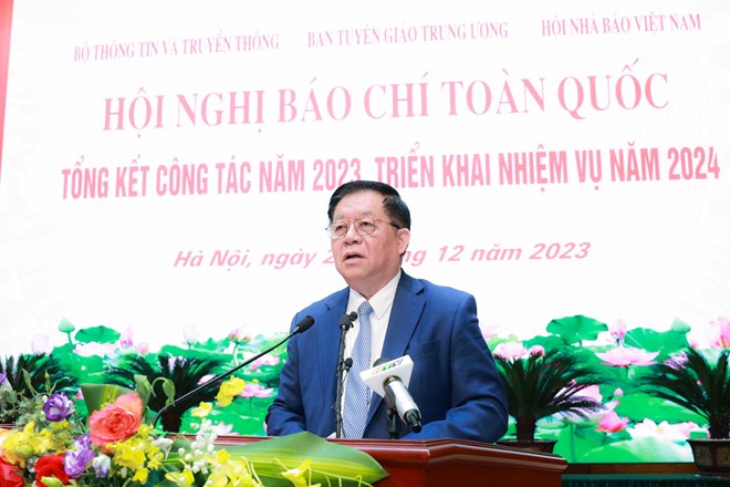 Bí thư Trung ương Đảng, Trưởng Ban Tuyên giáo Trung ương Nguyễn Trọng Nghĩa phát biểu chỉ đạo Hội nghị
