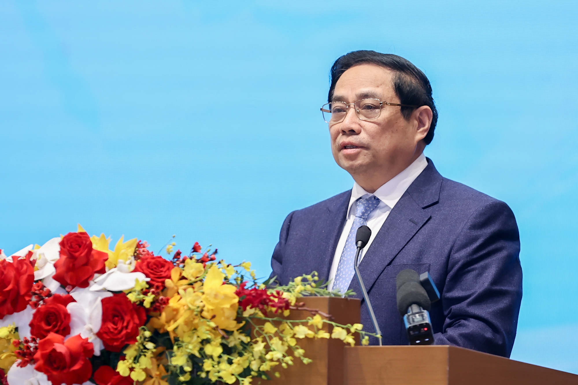 Thủ tướng Phạm Minh Chính nhấn mạnh, hợp tác kinh tế, đầu tư giữa hai nước là nhu cầu khách quan, có ý nghĩa chiến lược - Ảnh: VGP/Nhật Bắc