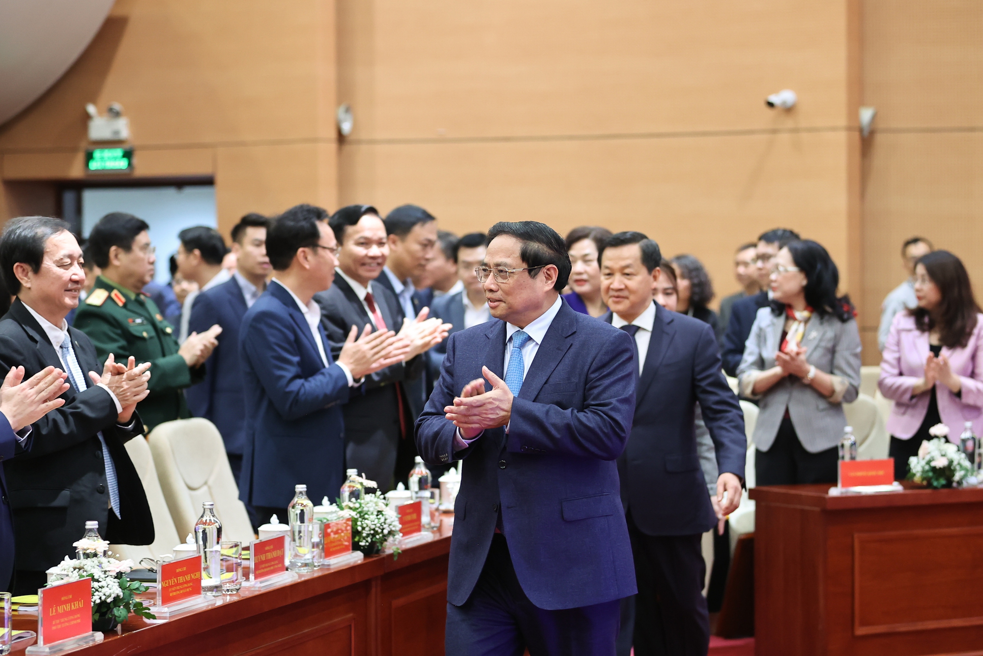 Thủ tướng Phạm Minh Chính dự Hội nghị triển khai nhiệm vụ năm 2024 của NHNN - Ảnh: VGP/Nhật Bắc