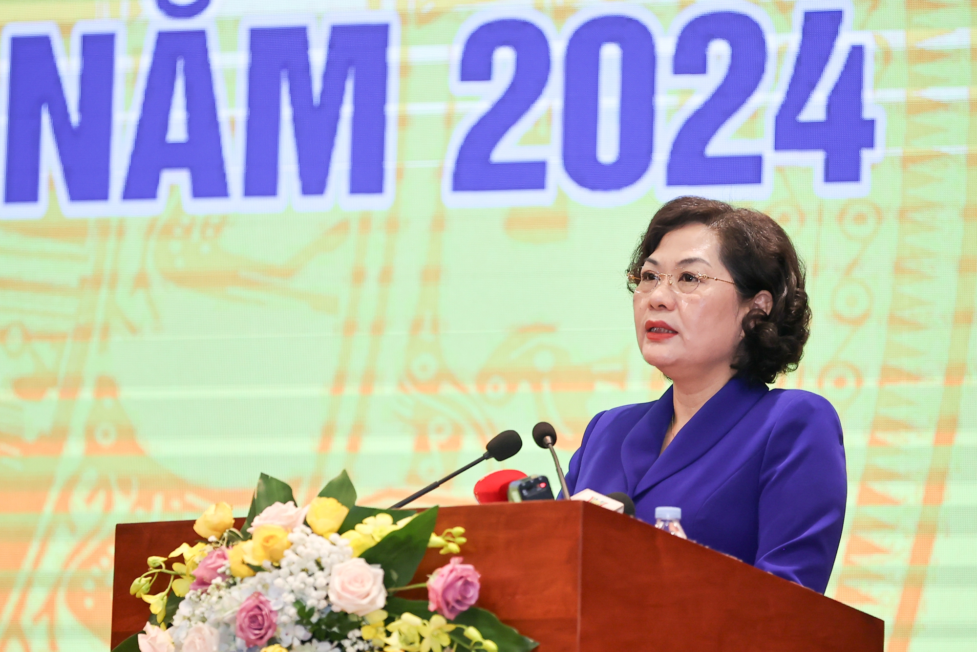 Thống đốc NHNN Nguyễn Thị Hồng cho biết kết thúc năm 2023, về cơ bản, ngành đã đạt được các chỉ tiêu, mục tiêu đặt ra - Ảnh: VGP/Nhật Bắc