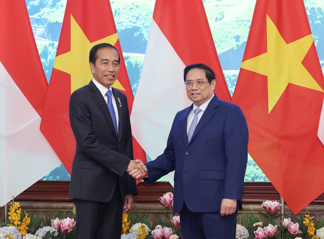 Thủ tướng Chính phủ Phạm Minh Chính tiếp Tổng thống Indonesia Joko Widodo - Ảnh: VGP