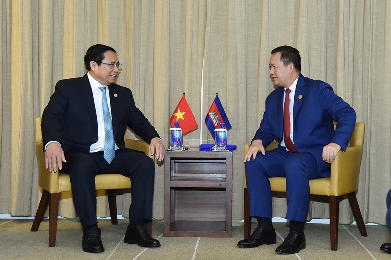 Thủ tướng Chính phủ Phạm Minh Chính và Thủ tướng Campuchia Hun Manet.