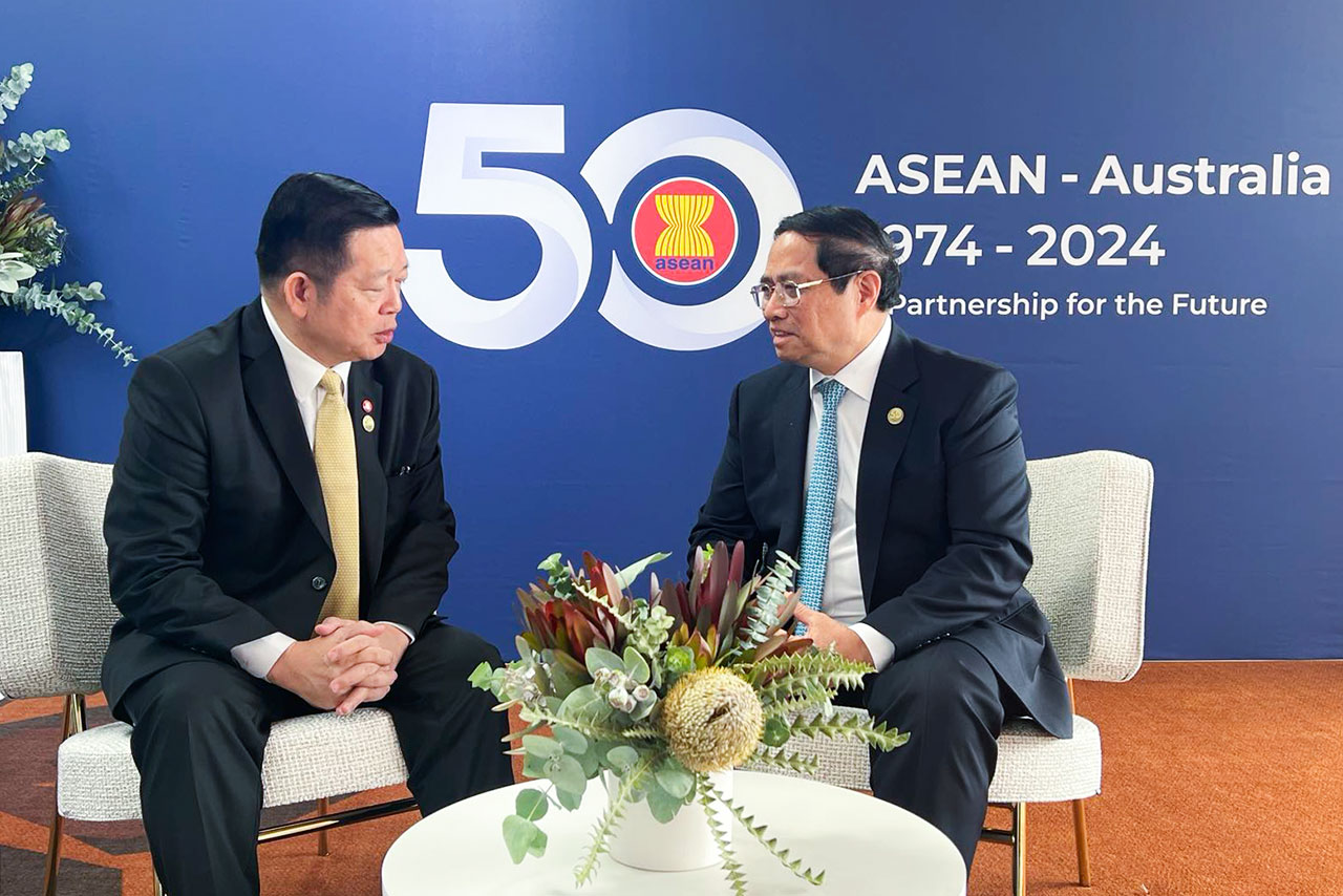 Thủ tướng Phạm Minh Chính gặp Tổng Thư ký ASEAN - Ảnh: VGP/Nhật Bắc