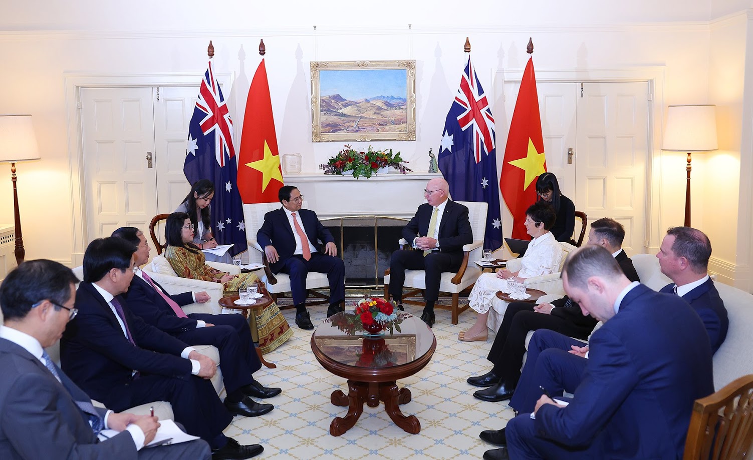 Thủ tướng Chính phủ cảm ơn sự hỗ trợ quý báu Australia đã dành cho Việt Nam trước đây cũng như hiện nay - Ảnh: VGP/Nhật Bắc
