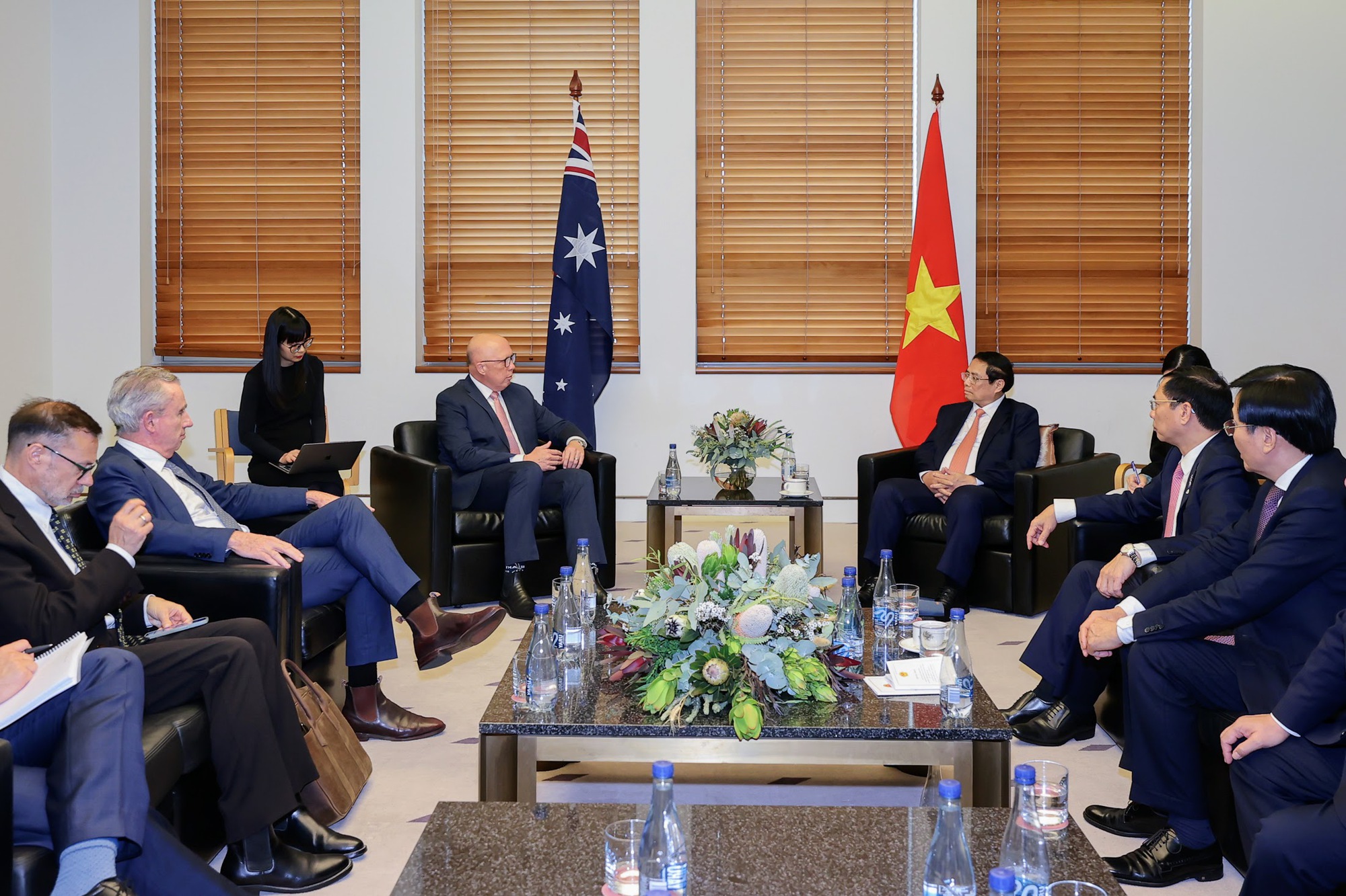 Lãnh đạo Đảng Tự do Peter Dutton khẳng định, Australia coi trọng quan hệ với Việt Nam, coi Việt Nam là một trong những đối tác quan trọng ở khu vực châu Á-Thái Bình Dương, cho dù đảng nào tại Australia nắm quyền - Ảnh: VGP/Nhật Bắc