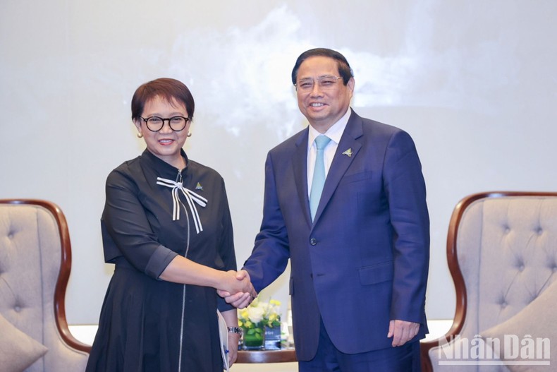Thủ tướng Phạm Minh Chính tiếp Bộ trưởng Ngoại giao Indonesia Retno Marsudi.