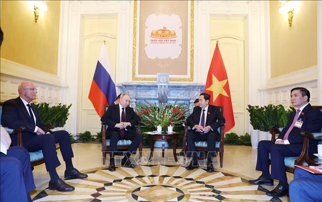 Tổng thống Vladimir Putin nêu rõ, quan hệ giữa Quốc hội Việt Nam và Quốc hội Liên bang Nga rất tốt đẹp - Ảnh: TTXVN