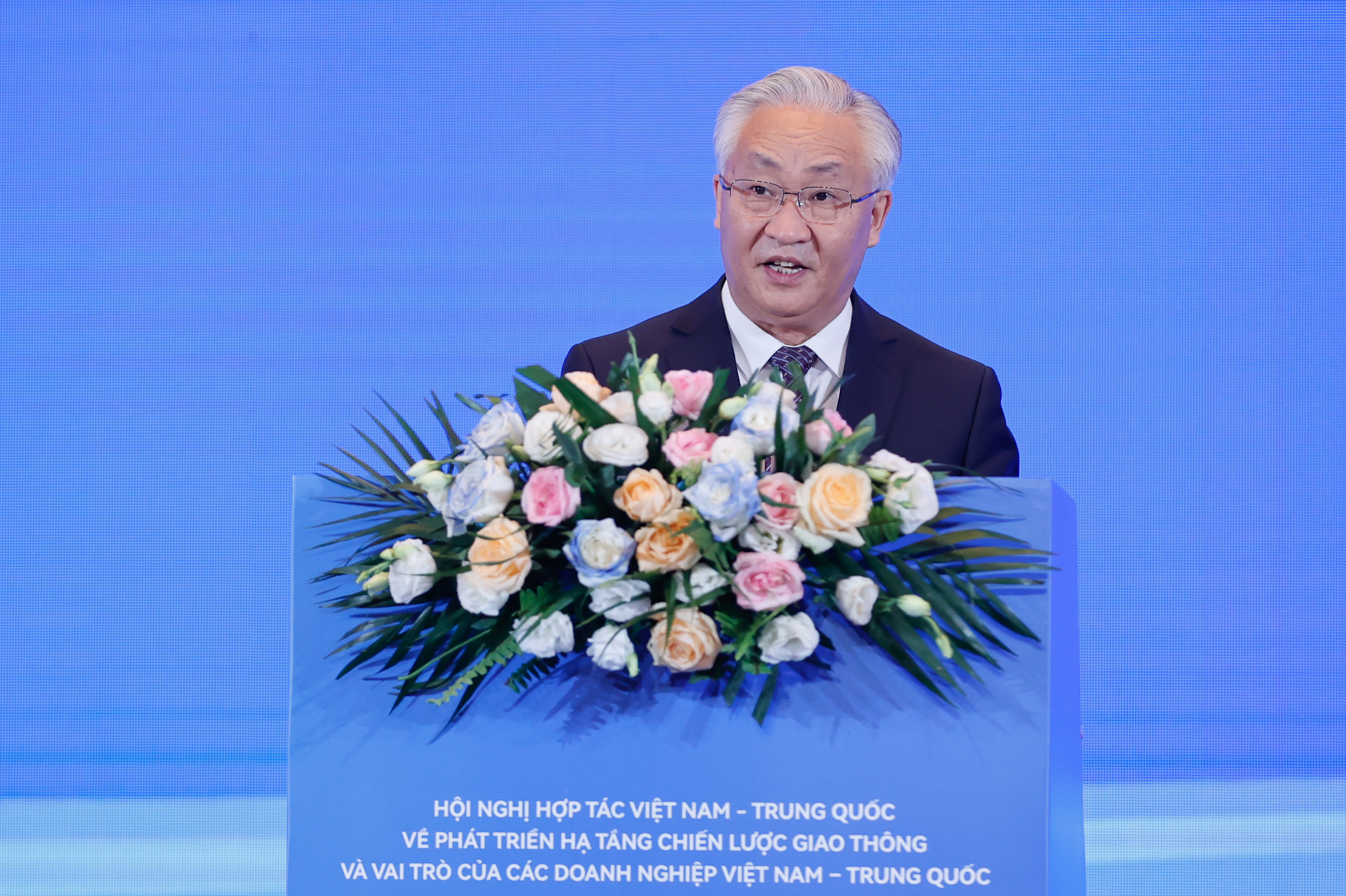 Phó Thủ tướng Trung Quốc Trương Quốc Thanh hoan nghênh các cơ quan, doanh nghiệp hai nước cùng nhau thúc đẩy hợp tác trong các lĩnh vực, nhất là hợp tác phát triển giao thông, kết nối giao thông giữa hai nước - Ảnh: VGP/Nhật Bắc