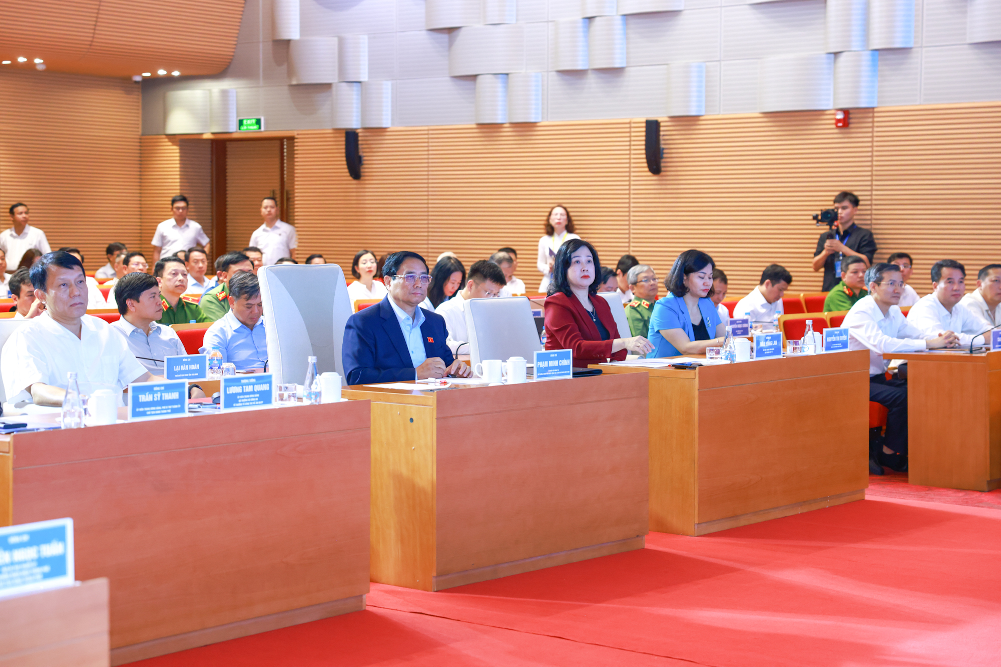 Thủ tướng Phạm Minh Chính dự Hội nghị sơ kết 6 tháng thực hiện Đề án 06 của TP. Hà Nội - Ảnh: VGP/Nhật Bắc