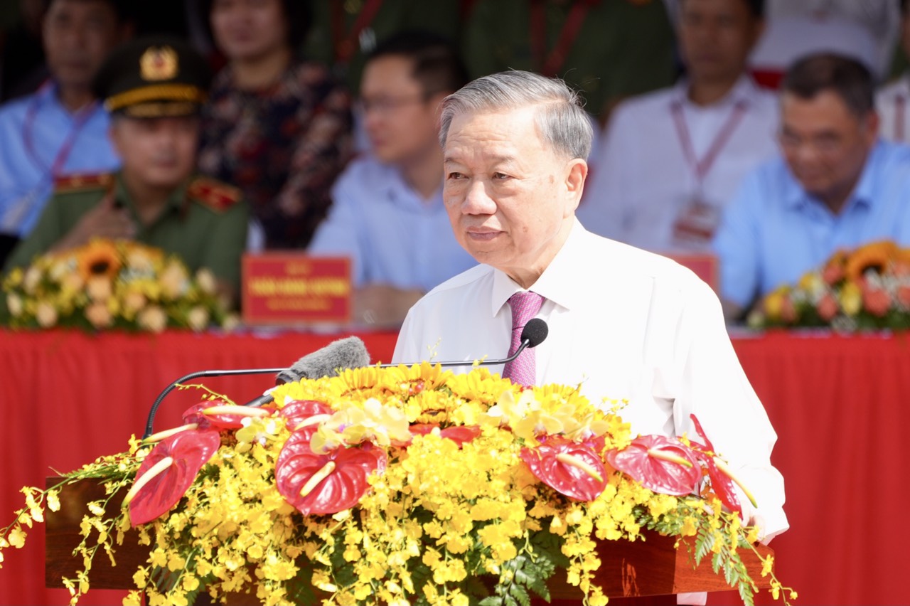 Chủ tịch nước Tô Lâm phát biểu tại buổi lễ - Ảnh: VGP/Vũ Phong