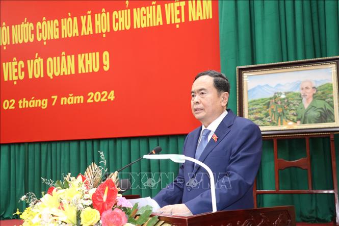 Chủ tịch Quốc hội Trần Thanh Mẫn phát biểu tại buổi làm việc