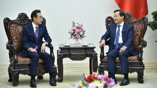 Phó Thủ tướng Lê Minh Khái tiếp Chủ tịch Liên đoàn Hợp tác xã Nông nghiệp quốc gia Hàn Quốc - Ảnh 2.
