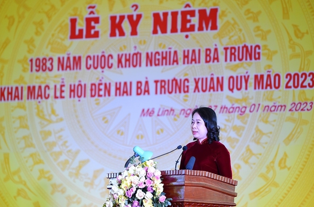 Quyền Chủ tịch nước Võ Thị Ánh Xuân: Hai Bà Trưng là biểu tượng của ý chí hiên ngang, khí phách quật cường của dân tộc - Ảnh 2.