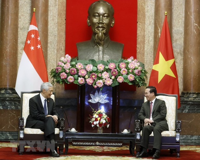 Chủ tịch nước Võ Văn Thưởng tiếp Thủ tướng Singapore Lý Hiển Long - Ảnh 1.