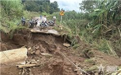 Sớm khắc phục sự cố cầu dân sinh bị lũ cuốn trôi do bão số 13