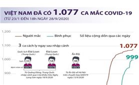 Việt Nam đã có 1.077 ca mắc COVID-19 (từ 23/1 đến 18h ngày 28/9/2020)
