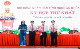 Nghệ An: Bầu các chức danh lãnh đạo chủ chốt HĐND, UBND tỉnh với tỷ lệ 100% số phiếu tán thành