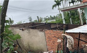 Lốc xoáy gây hư hại hàng chục nhà dân Quảng Ngãi
