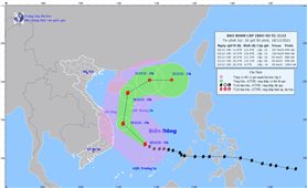 Siêu bão RAI giật cấp 17 cách bờ biển Bình Định - Khánh Hòa khoảng 470 km