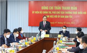 Phó Chủ tịch Thường trực Quốc hội Trần Thanh Mẫn thăm, làm việc với Ủy ban Dân tộc