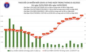 Ngày 14/2: Việt Nam có 29.413 ca mắc COVID-19 và 6.193 ca khỏi bệnh