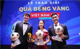 Hoàng Đức, Huỳnh Như và Hồ Văn Ý đoạt giải Quả bóng Vàng 2021